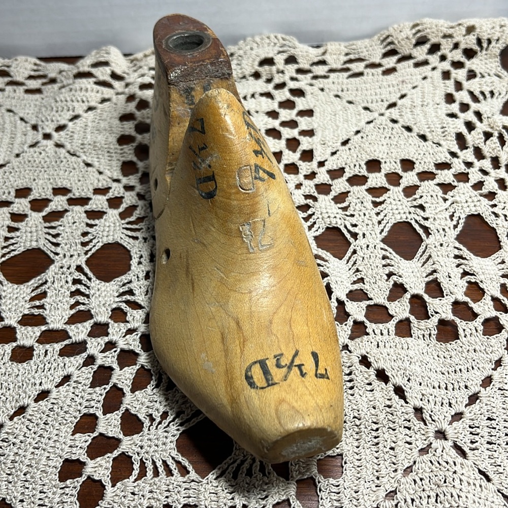 Unique Vintage Wooden Shoe Mold, primitive decor